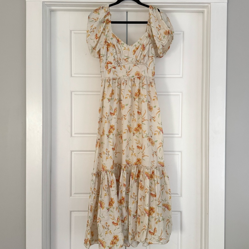 Loveshackfancy Angie Cotton Linen Sunshine Maxi, 0